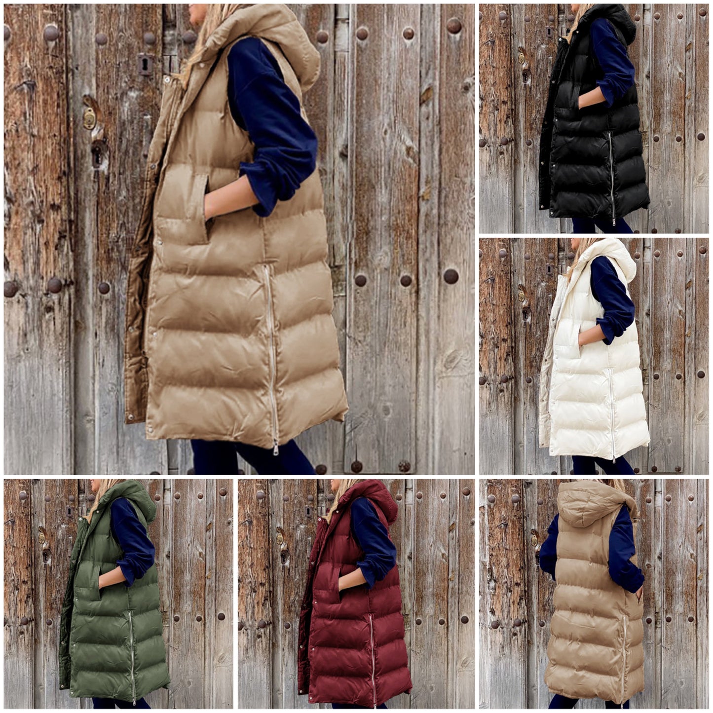 "Lola" Casual Winter Vest with Hood