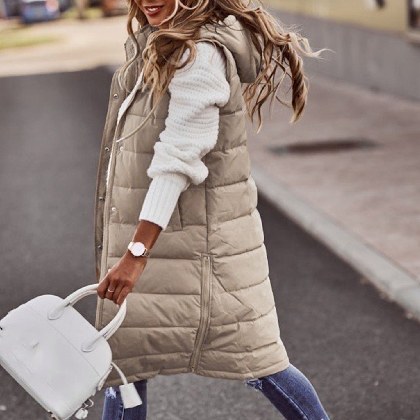 "Camilla" Designer Hooded Quilted Vest