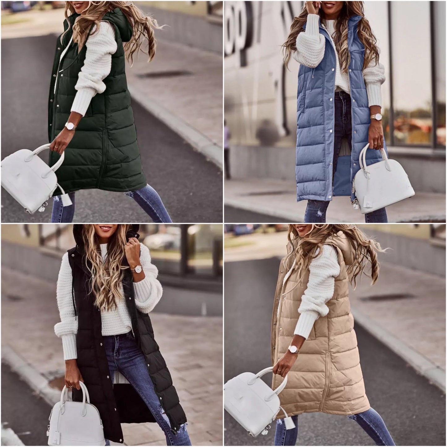 "Camilla" Designer Hooded Quilted Vest