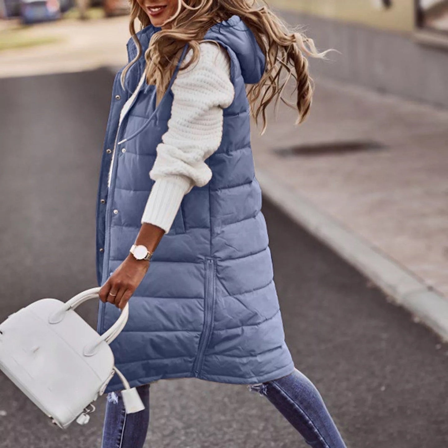 "Camilla" Designer Hooded Quilted Vest