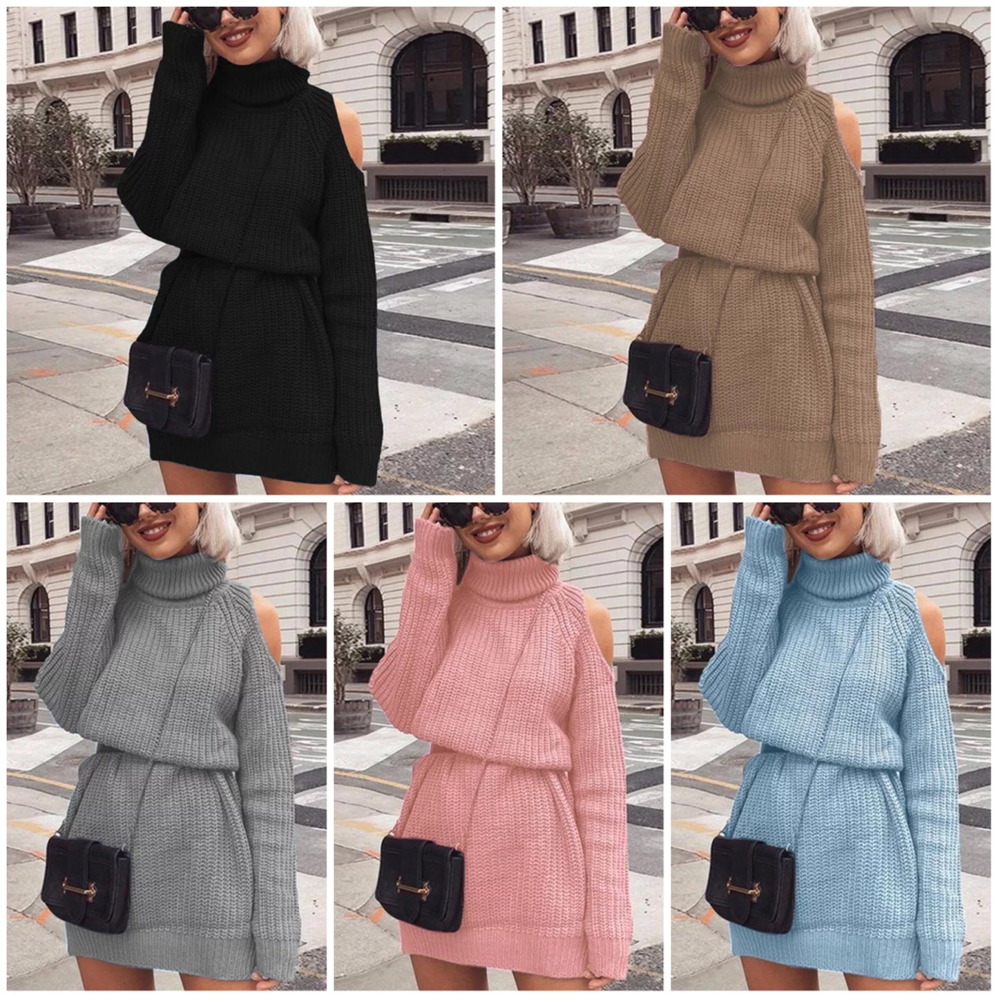 "Amalie" Cut-out Knit Dress