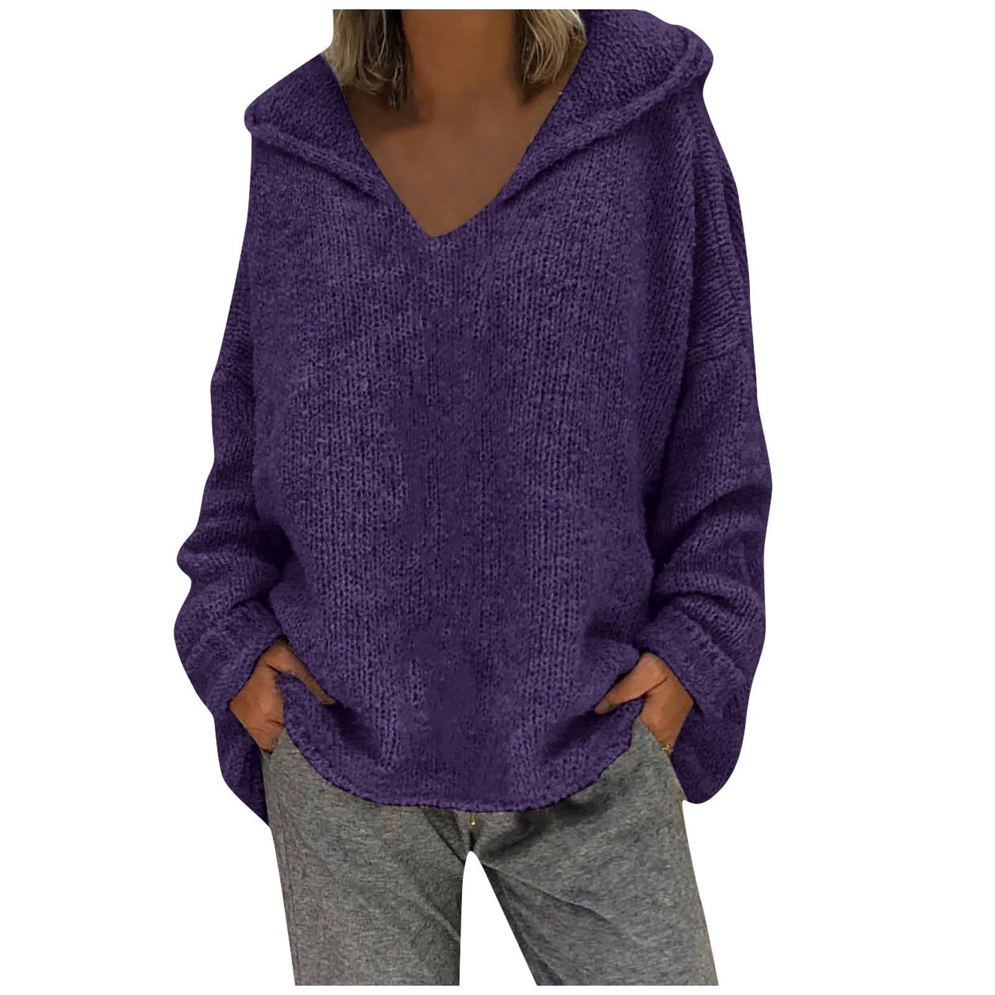 "Valeria" Casual Knit Hoodie