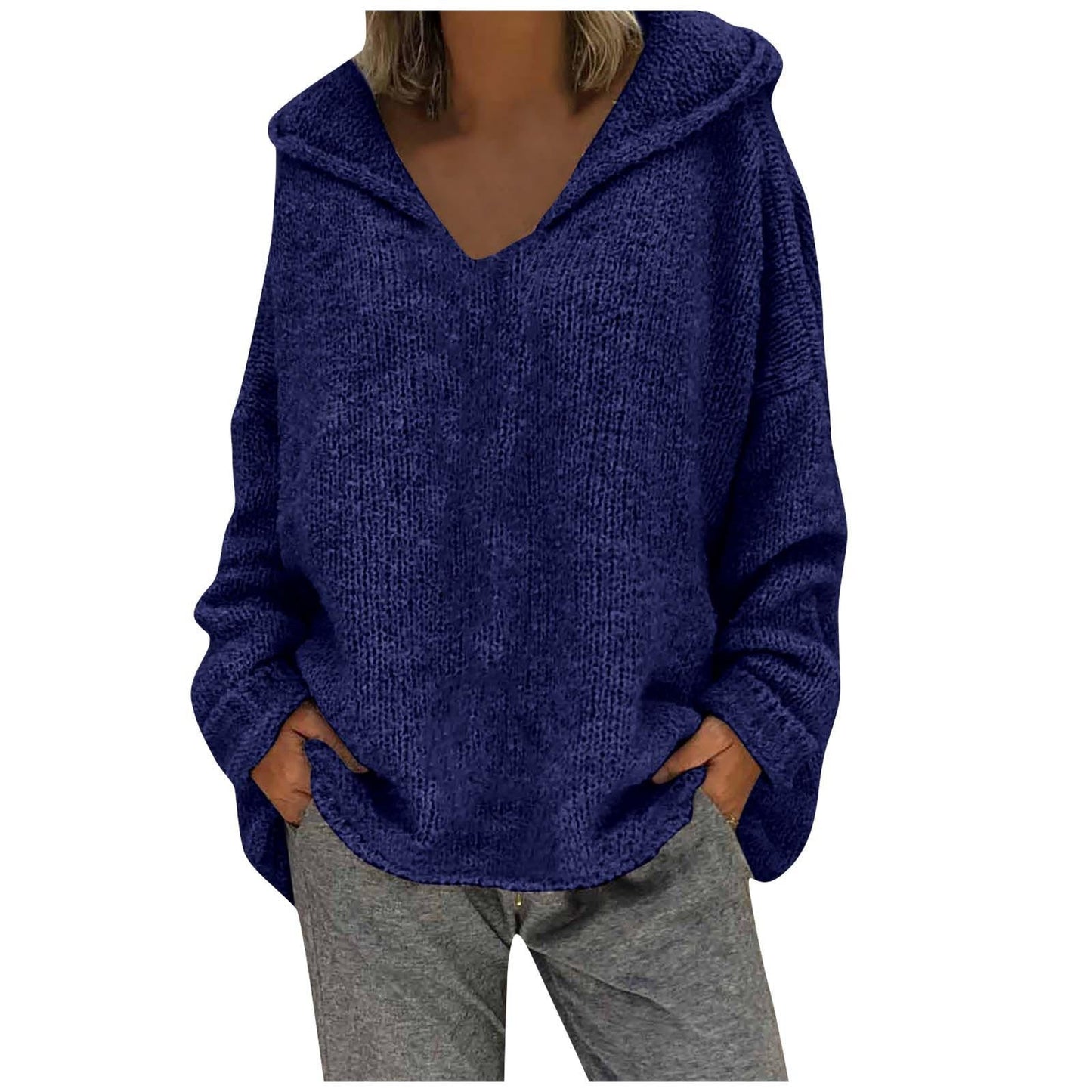 "Valeria" Casual Knit Hoodie