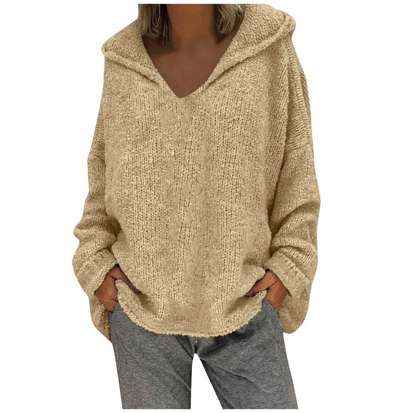 "Valeria" Casual Knit Hoodie