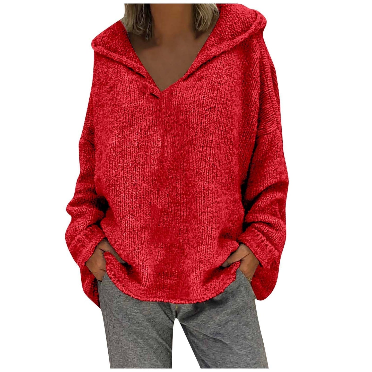 "Valeria" Casual Knit Hoodie