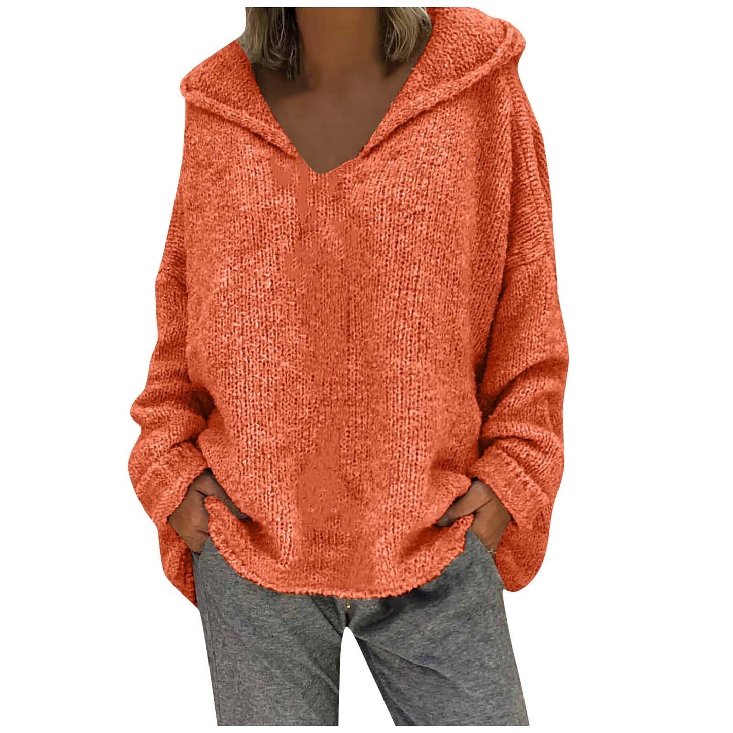 "Valeria" Casual Knit Hoodie