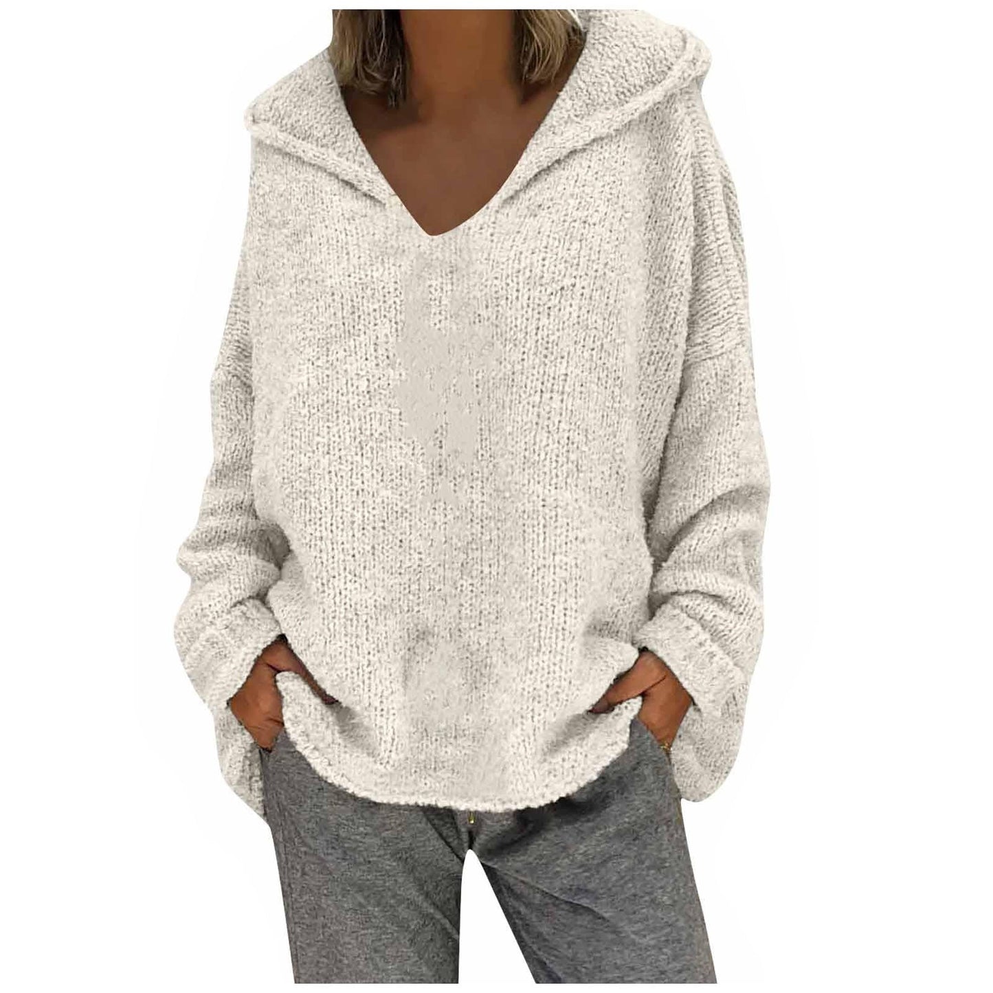 "Valeria" Casual Knit Hoodie