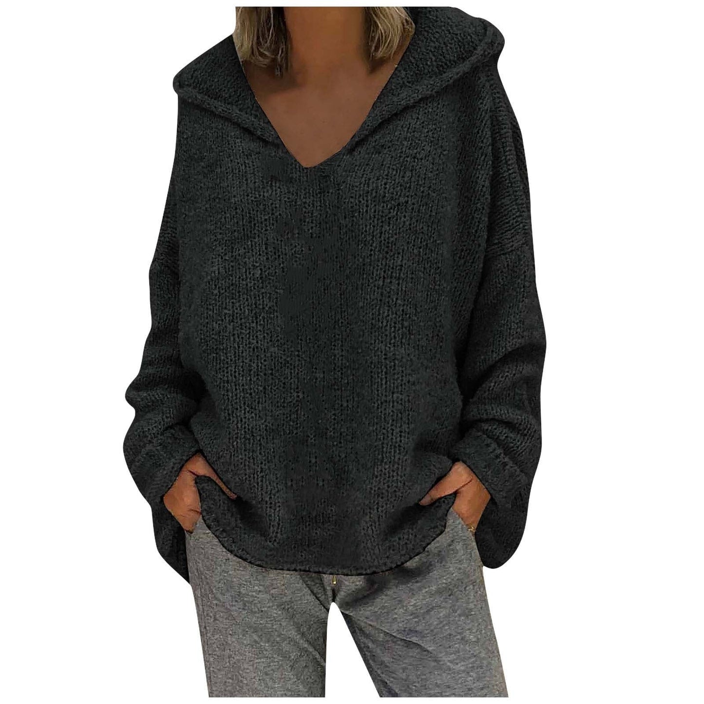 "Valeria" Casual Knit Hoodie