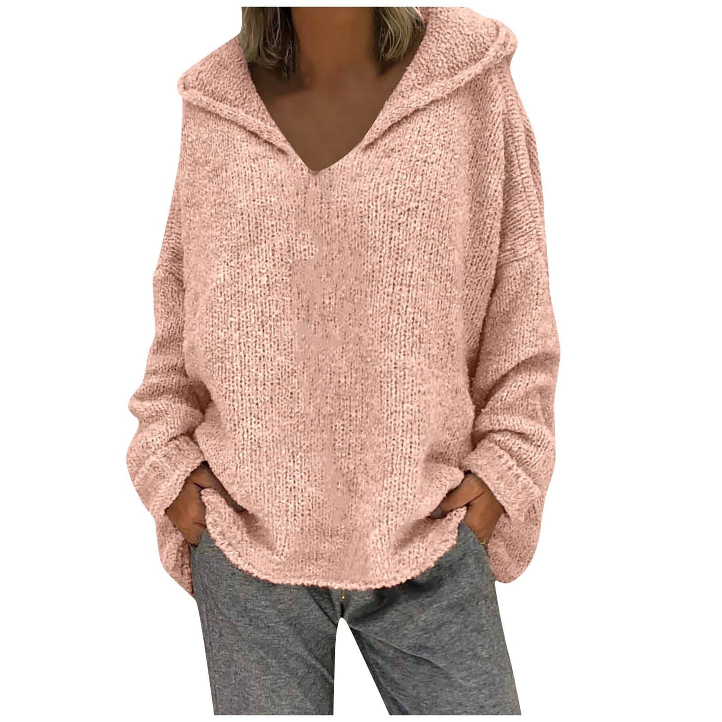 "Valeria" Casual Knit Hoodie