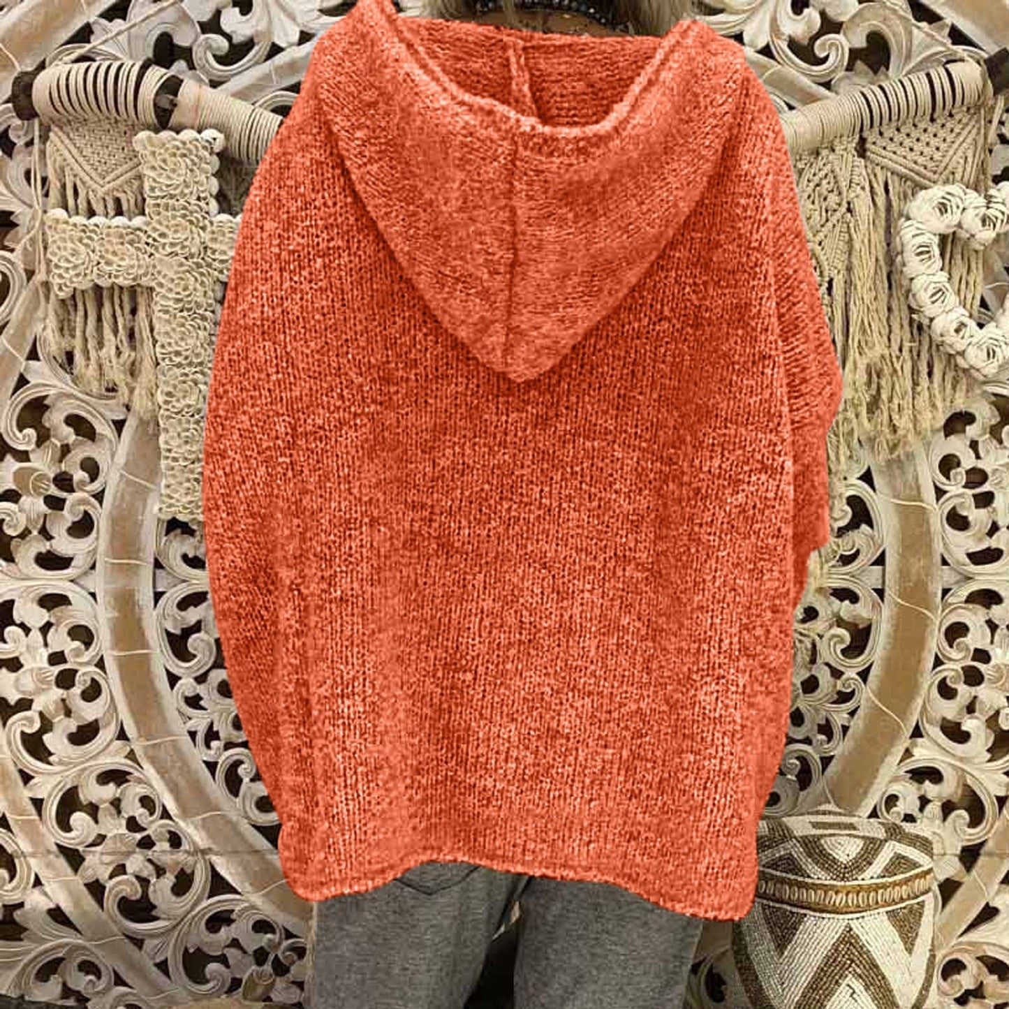"Valeria" Casual Knit Hoodie