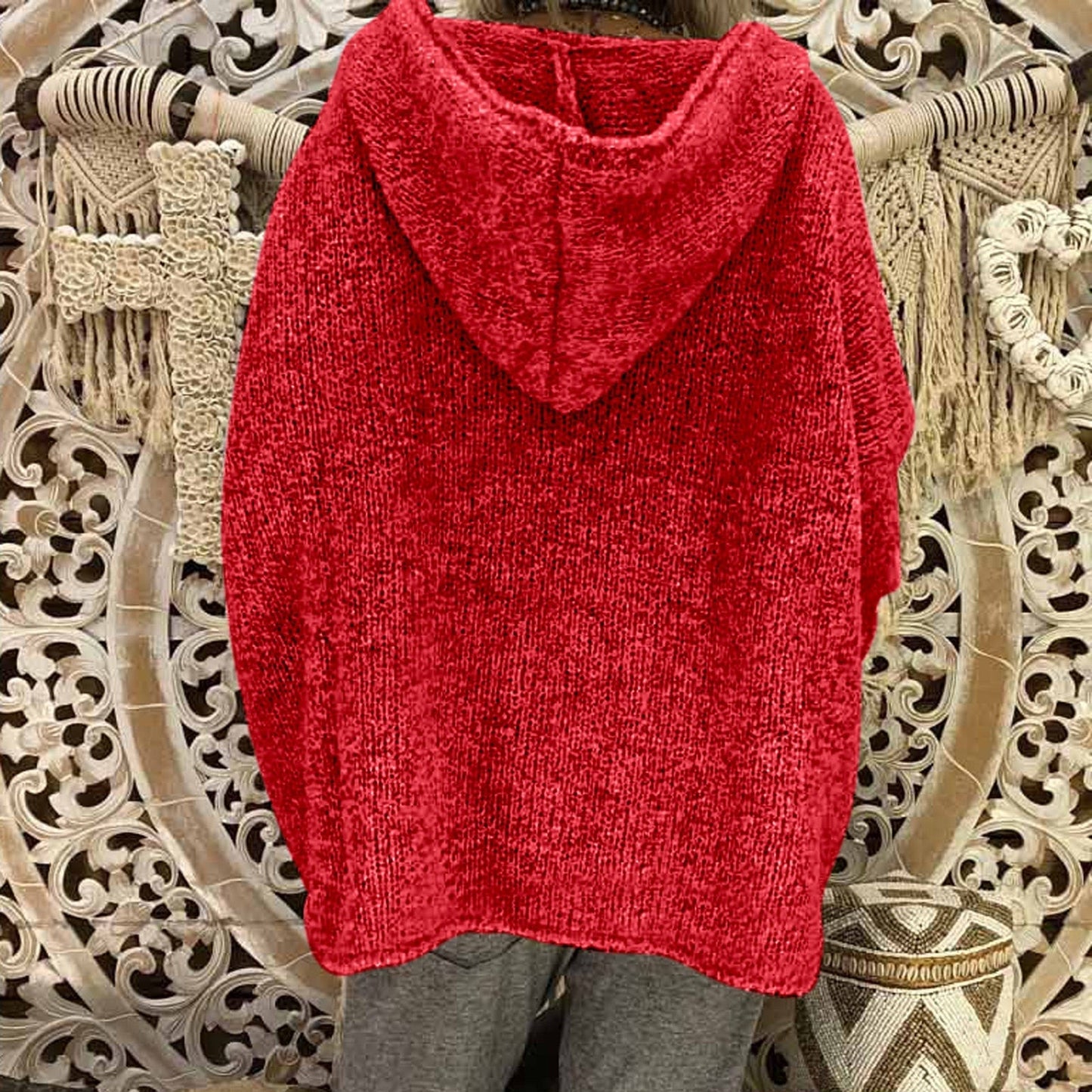 "Valeria" Casual Knit Hoodie