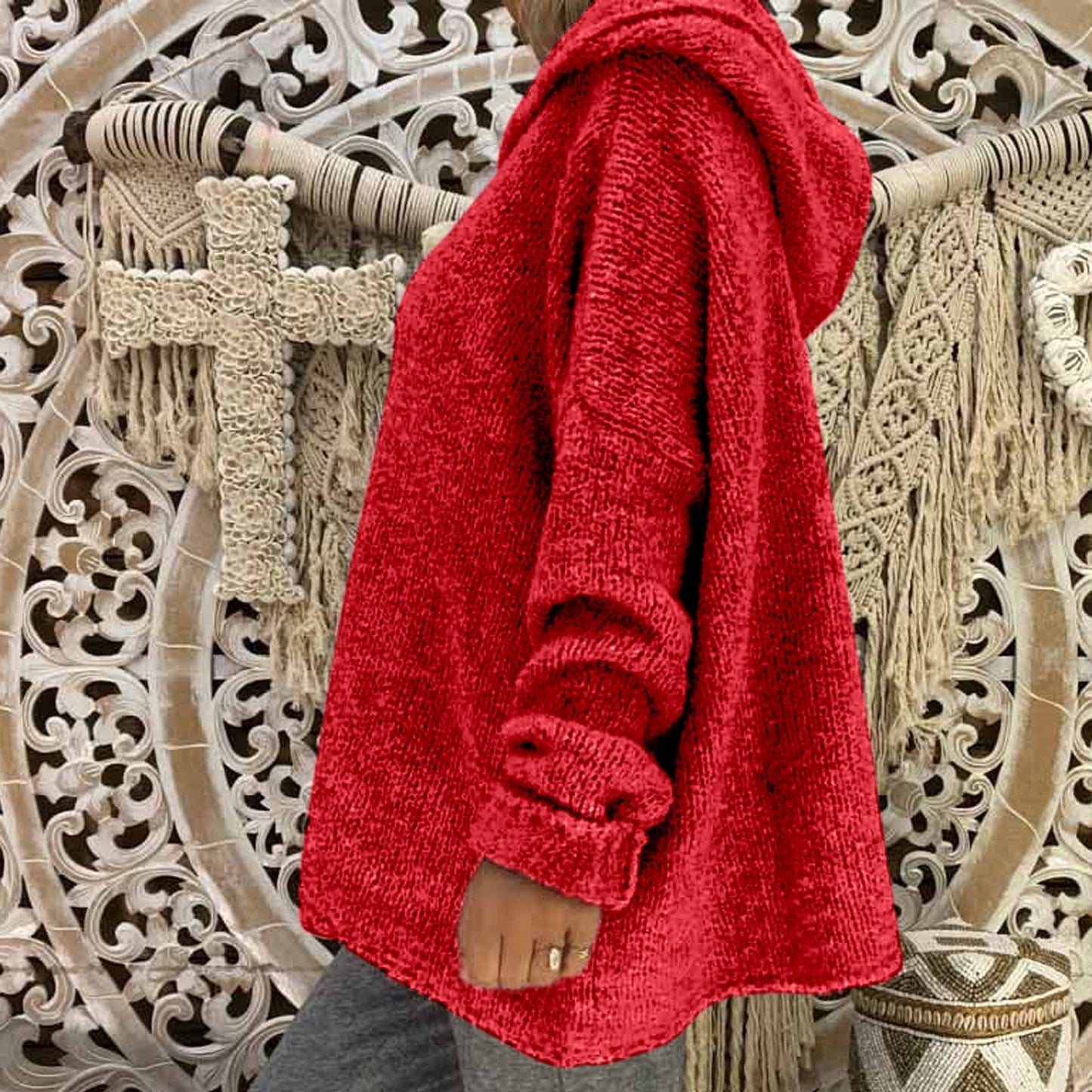 "Valeria" Casual Knit Hoodie