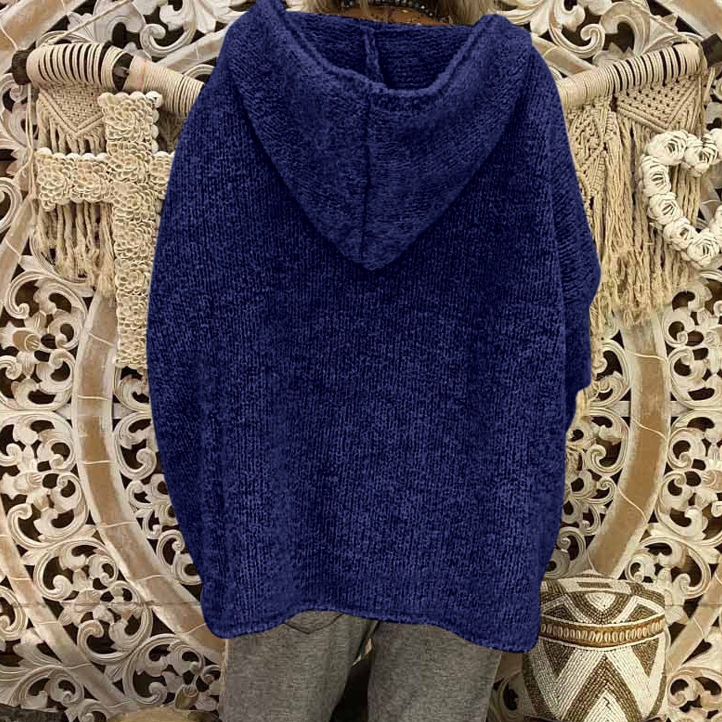 "Valeria" Casual Knit Hoodie