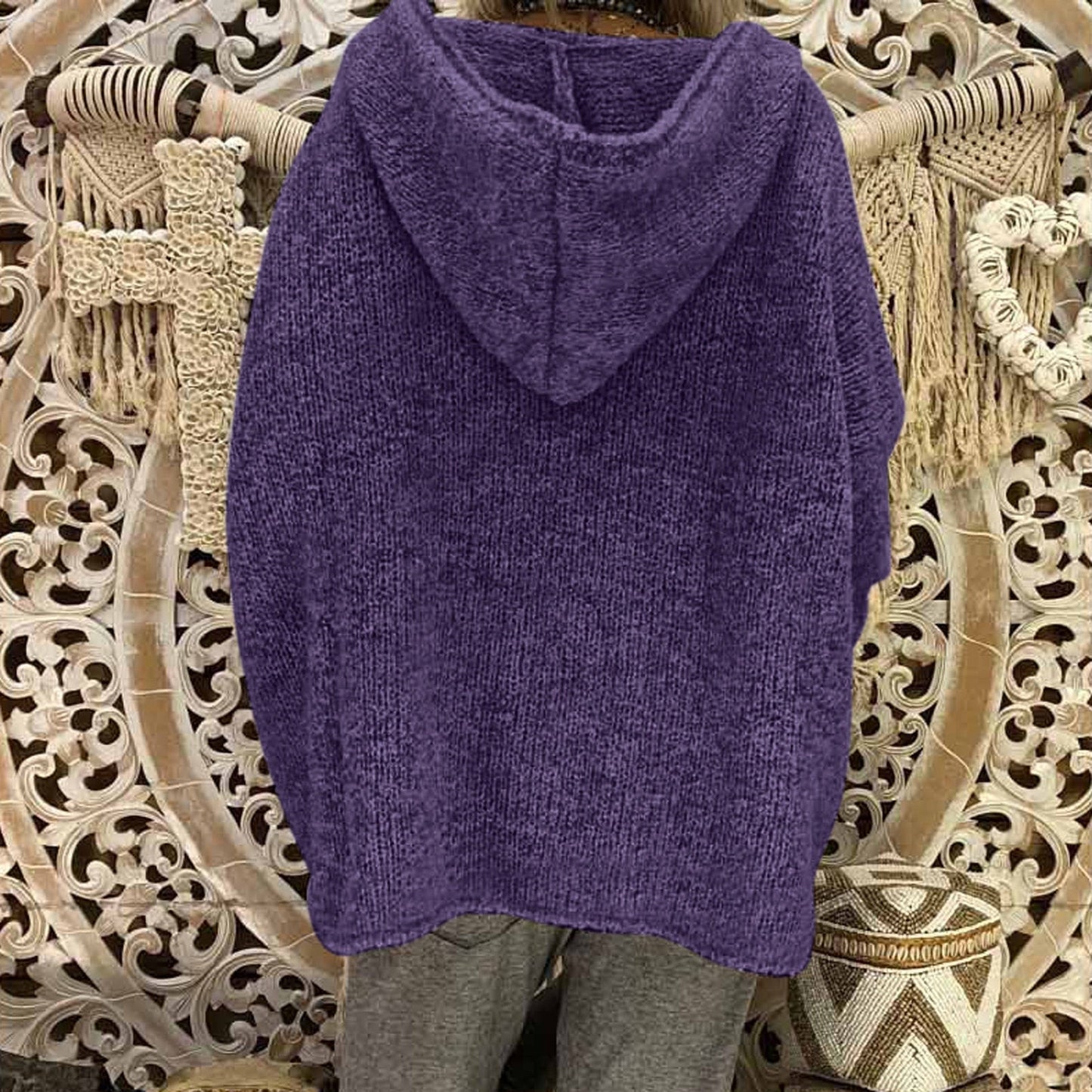 "Valeria" Casual Knit Hoodie
