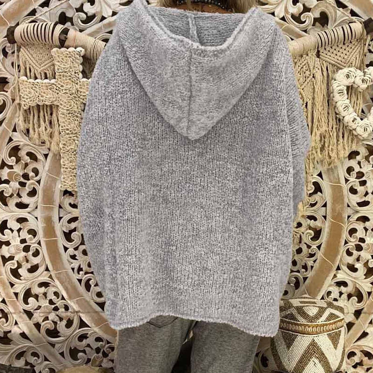 "Valeria" Casual Knit Hoodie