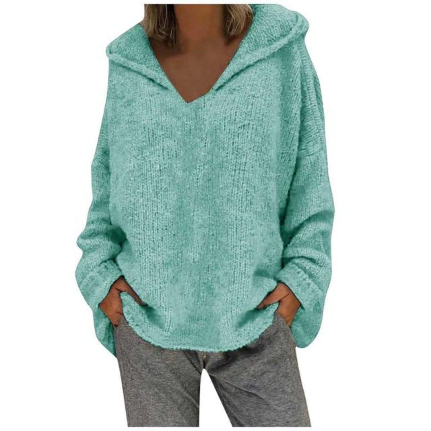 "Valeria" Casual Knit Hoodie