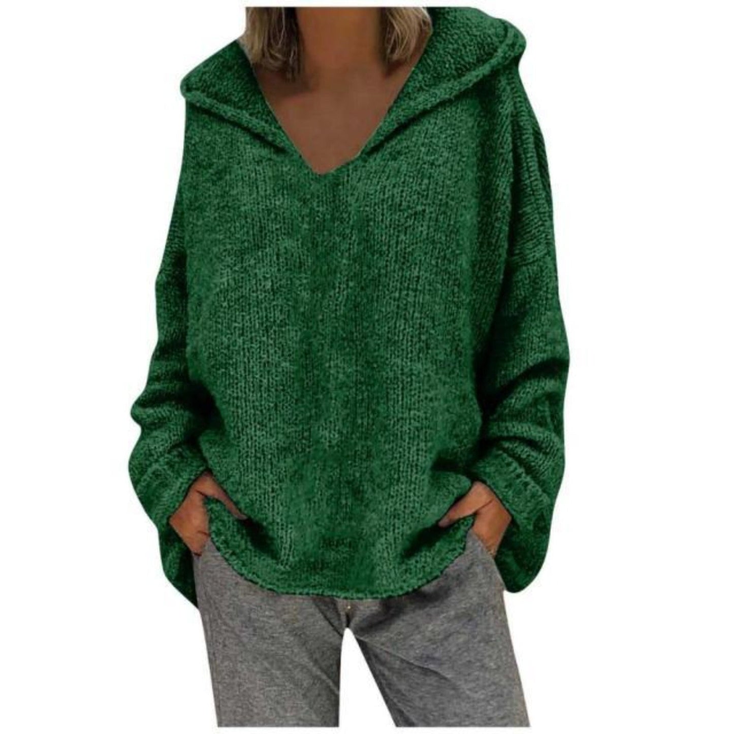 "Valeria" Casual Knit Hoodie