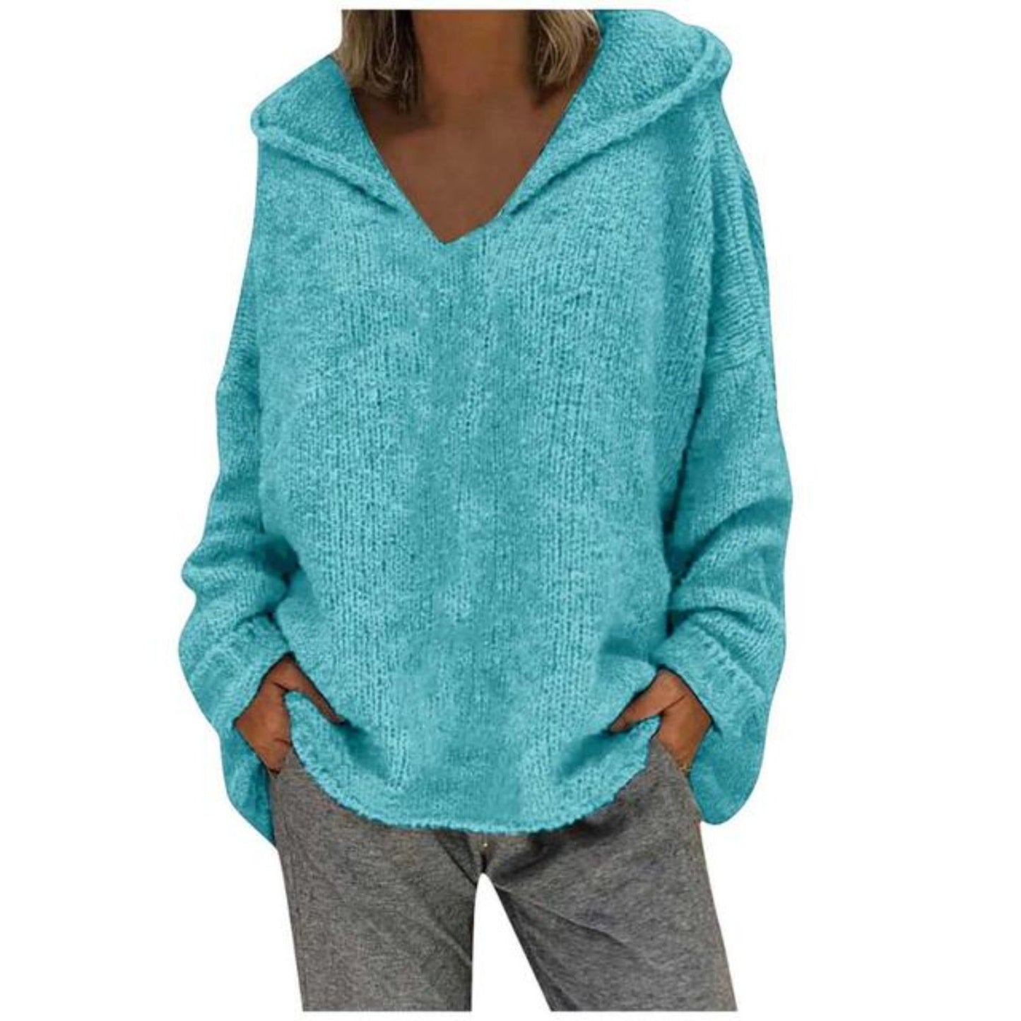 "Valeria" Casual Knit Hoodie
